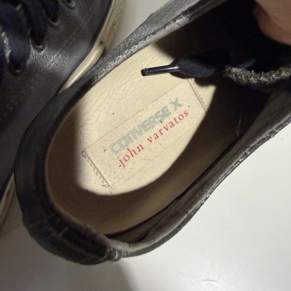 Converse X Chuck Taylor Ox John Varvatos Pebbled Black Leather Size 6.5 - Picture 8 of 9